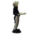 3 Ft Snobby Butler Or Waiter Statue With Gold Leaf Serving Tray And Tuxedo