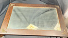 Antique Old Carved Quarter Sawn Tiger Oak Beveled Wall Mirror 33x21 Flaws