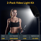 2-pack Led Video Light Kit  15w Studio Light 2500-8500k Color Temperatue With T