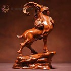 6  Rosewood Carved Goat Statue Animal Feng Shui Decor