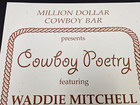Million Dollar Cowboy Bar Event Poster Poetry Waddie Mitchell 1995 Jackson Wy