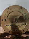 1900   s Red Brass Steam Ship Steering Station With Wooden Helm