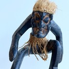 Vintage Hand Carved Wooden Tiki Surfer Hawaiian Statue Figurine 6  Primitive