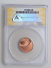 Error Lincoln Cent Struck 55  Off Center Anacs Ms64 Red