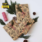 Kraft Floral Wrapping Paper  Gift Wrap With Cut Lines  Vintage Black Floral Desi