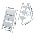 Aluminum White 3 Step Ladder Folding Step Stool W  Wide Anti-slip Pedal