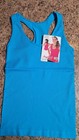 Angelina Seamless Blue Racerback Tank Top Scoop Neck Nylon spandex One Size