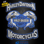 Harley Davidson Blue Double Eagle   Rocker Set Jacket vest Back Embroiderd Patch