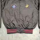Vtg Usmc 1st Marine Division Jacket Mens Large Black Satin Guadalcanal Military