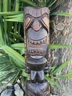 Lono And Kanaloa Hawaiian Tiki Wood Carving Bar Patio Decor 39 x 6 