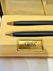 Nib  Cross Ballpoint Pen   Pencil Set  2501 Classic Black With Gold Tone W logo