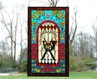 20 5  X 34 75  Large Handcrafted Stained Glass Window Panel Wl040101