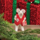 Holiday Mouse Felt Critter  Santa I Can Explain Christmas Ornament Wine Gift
