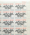 1964 American Music 5   Full Mint Stamp Sheet Plate Scott  1252 Mnh 50 Stamps