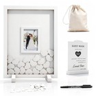  Wedding Guest Book Alternative  Wooden Picture Frame Guestbooks With 90  White