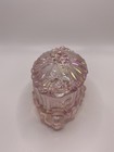 Vintage Fenton Soft Pink Opalescent Cabbage Rose Vanity Trinket Box