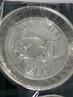 Vintage 1970 Coin Shaped Aluminum Metal Coasters Embossed Set Of 6 From Holland 