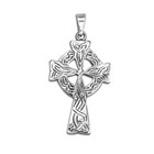 Sterling Silver Large Celtic Trinity Knot Irish Cross Pendant New