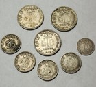 Ceylon Sri Lanka Silver Coins 50c 25c 10c Queen Victoria George V  8  Lot Gb-8bi