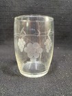 Vintage Etched Grape Glasses Clear Juice Glass W  Vine Design Set Of 5 