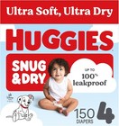 Snug   Dry Diapers Size 4  150 Count