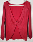 Danskin Dance Women s Size Medium  8-10  Raspberry Twist Mesh Back Shirt Top Ls