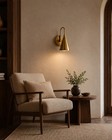 Share Vintage Brass Wall Sconce Mid Century Cone Wall Light Bedside Lamp