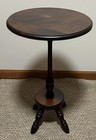 Vintage Solid Wood Turned Pedestal Plant Stand 4 Leg Base Round Accent Table 23   