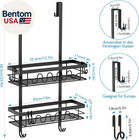 Over The Door Shower Caddy Hanging  3-in-1 Rustproof Shower Organizer For Glass
