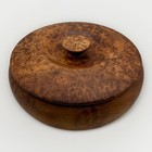 Hand Turned Burl Wood Lidded Bowl Trinket Box Vintage 5 75    Grain