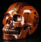 Huge 5 0  Tiger Iron Eye Carved Crystal Skull  Realistic  Crystal Healing