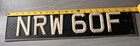 Vintage British License Plate Raised Letters Nrw 60f Uk 1967 1968 Automobilia