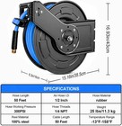 Wall Mount Auto Retractable Air Hose Reel 1 2in X 50ft Rubber Hose 300 Psi Heavy