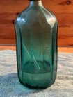 Rare Romania Seltzer Bottle Apa Stas 3377-52 Teal Faceted Glass Bird Spout Mouth