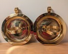 2x Vintage Partylite 8  Brass Bell Wall Sconce Tabletop Candle Holders   1 Glass