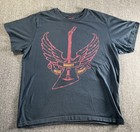 Hard Rock Cafe U2 Band Shirt Humanity A i   Black Red T-shirt Flying Guitar Bono