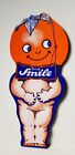 Original 1950 s  Smile Soda  2 Sided  Sign  Heavy Paper Fan Pull  String Hung