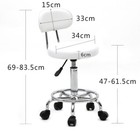Rolling Garage Stool Adjustable Mechanic Work Shop Seat Salon Swivel Chair White