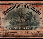 1898 Dominion Of Canada  1 One Dollar Large Banknote Ottawa Serie F