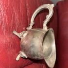 Child s Or Doll s Silver Plated Tea Set   Tray - Ornate Handles   Feet - Vintage
