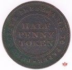 1813 Nova Scotia Half Penny Token Ns-21a3 - Fine - Corrosion   Bent Lot 15328