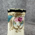 Antique Nippon Hand Painted Porcelain Hatpin Holder With Gold Trim