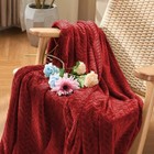 Super Soft Cozy Plush Flannel Fleece Throw Blanket Burgundy 50x60 Inch
