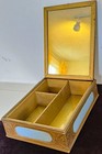 Antique Victorian Jewelry Dresser Box Glass Top Inside Mirror Floral Frame Zz283