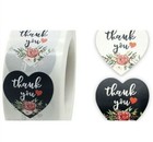 Thank You  heart Shaped   stickers Assorted New 500 Per Roll