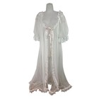 Vtg Tosca Lingerie Negligee Peignoir 2 Pc Set White Boudoir Bridal Usa Sz M Robe