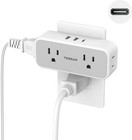 Multiple Plug Mini Expander With 3 Usb Ports 1 Usb C  4 Surge Protector Outlet