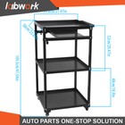 Labwork 3-shelf Mobile Workstation Cart Av Cart  Aluminum Shelf Office Desk
