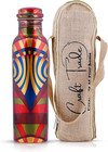 Copper Ayurveda Copper Water Bottle For Drinking 32oz Antique Diamo