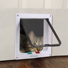 4 Way Pet Door Cat Puppy Dog Lockable White Safe Flap Door Frame Magnetic Lock